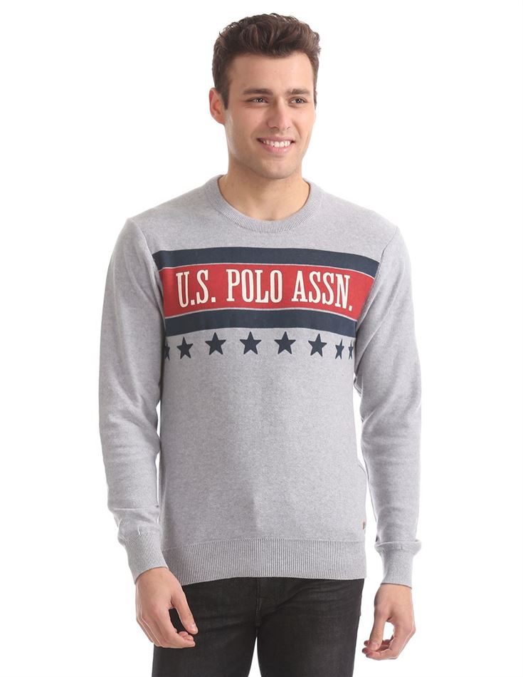 U.S. Polo Assn. Men Printed Casual Wear Sweater